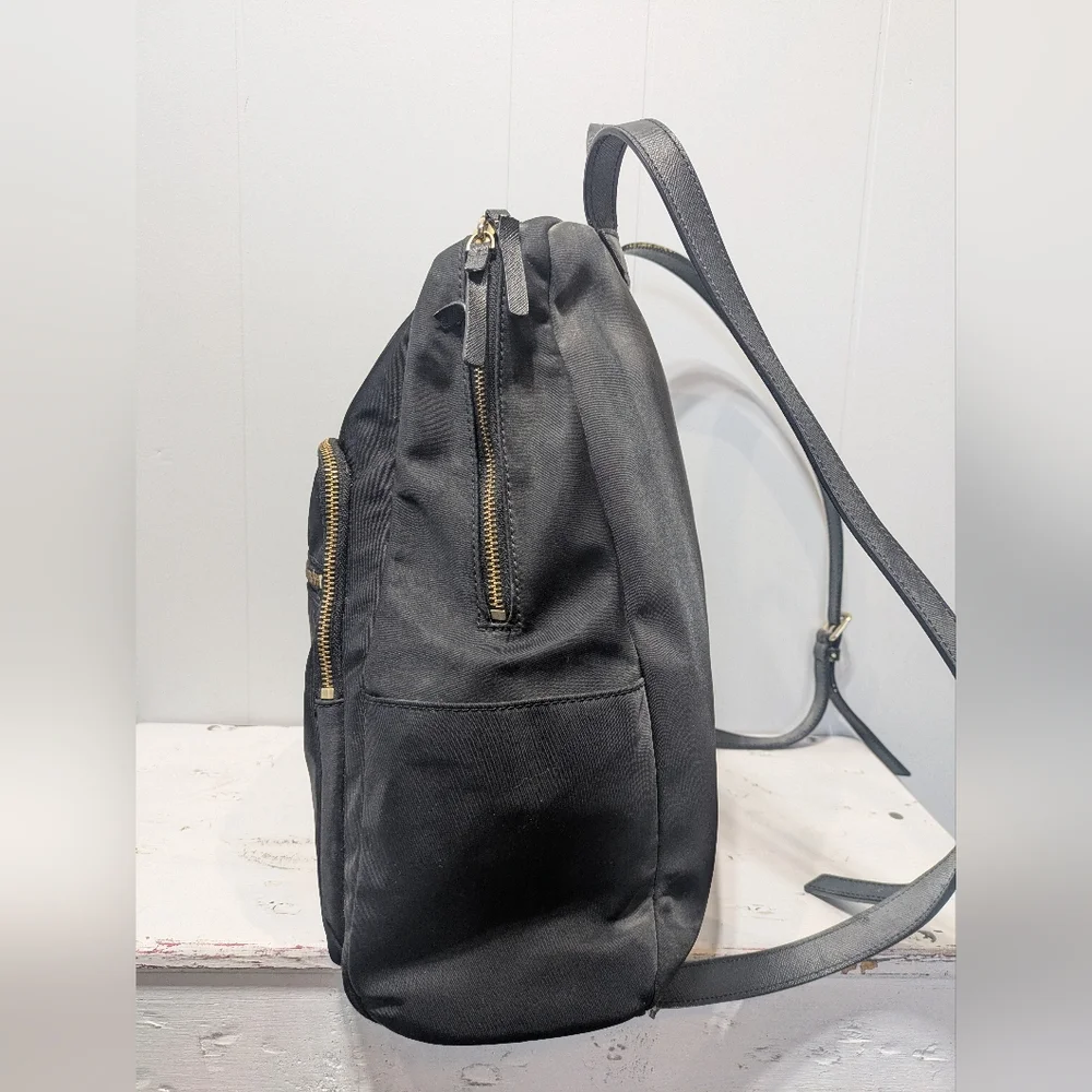 Kate Spade Black Nylon Backpack Laptop Travel Work‎ Bag